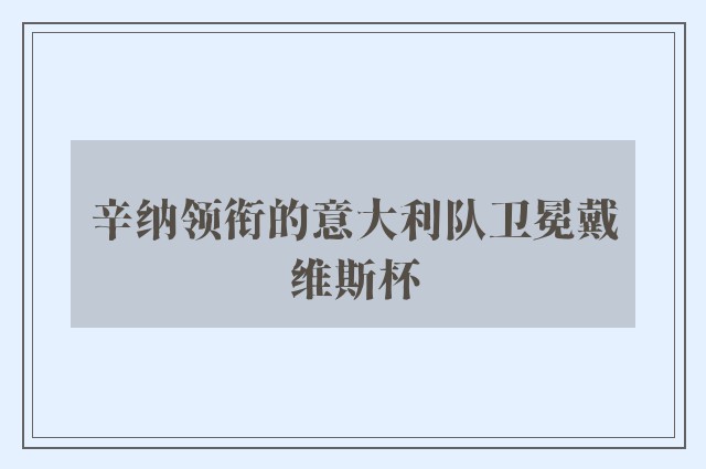 辛纳领衔的意大利队卫冕戴维斯杯