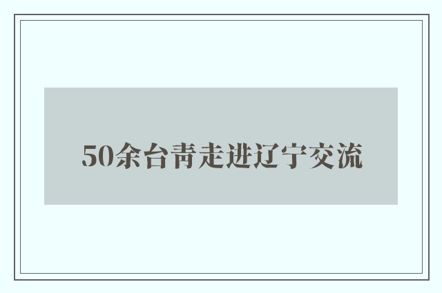 50余台青走进辽宁交流